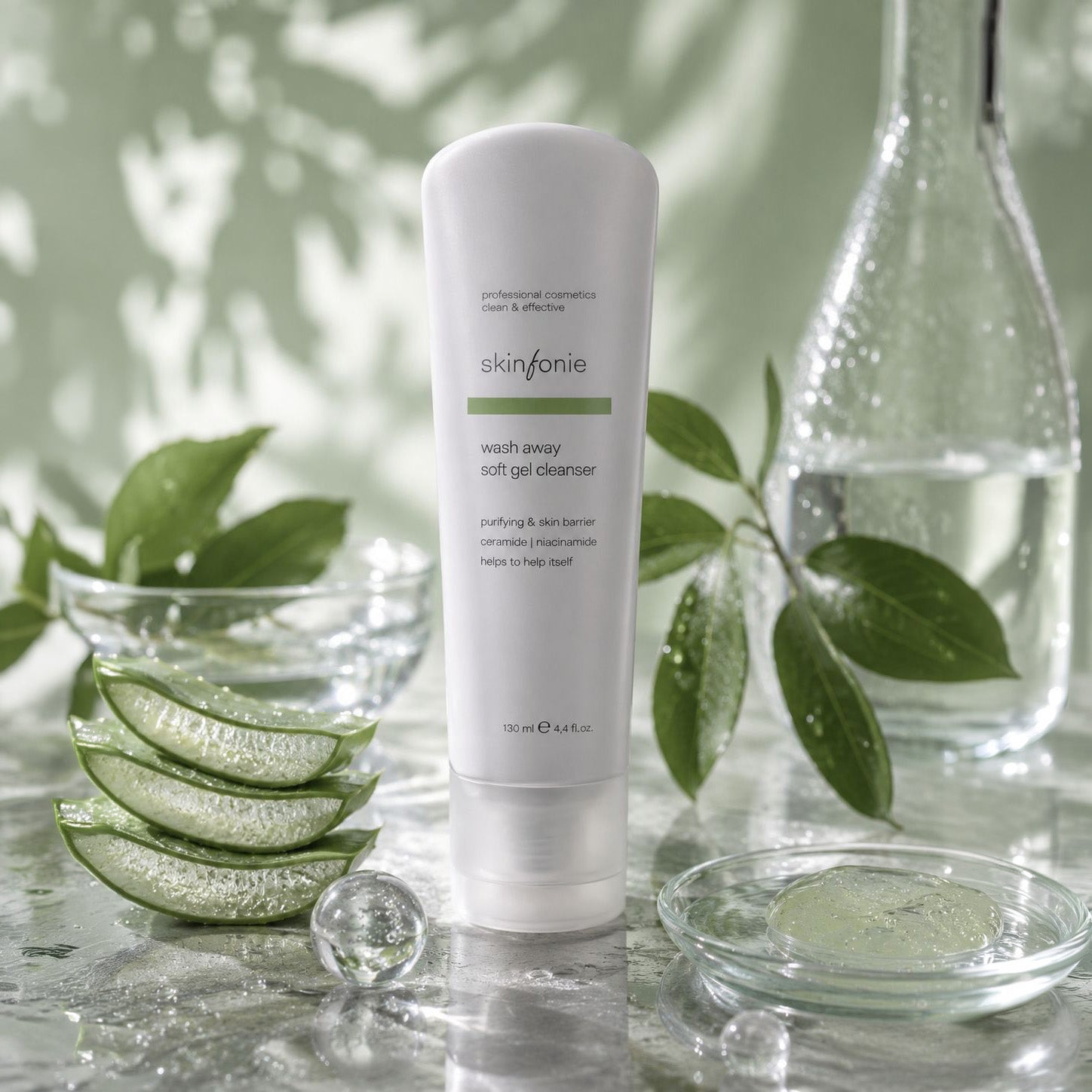 Skinfonie | wash away | soft gel cleanser | ceramide & niacinamide