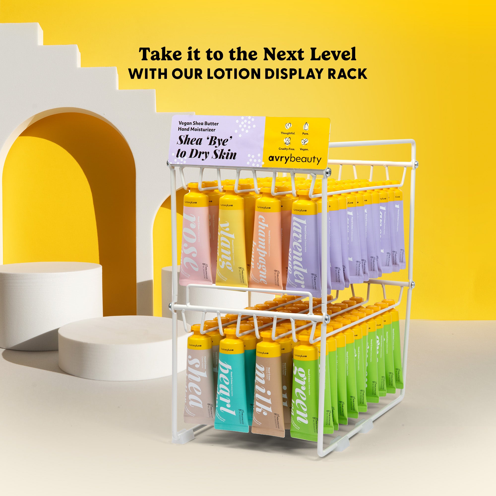 Shea Butter Hand Cream 2 Tier Display Rack Stand + Shelf Talker