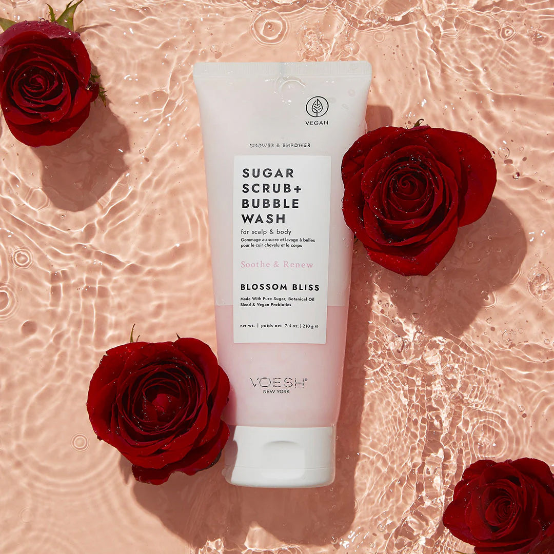 Sugar Scrub + Bubble Wash For Scalp and Body - Blossom Bliss
