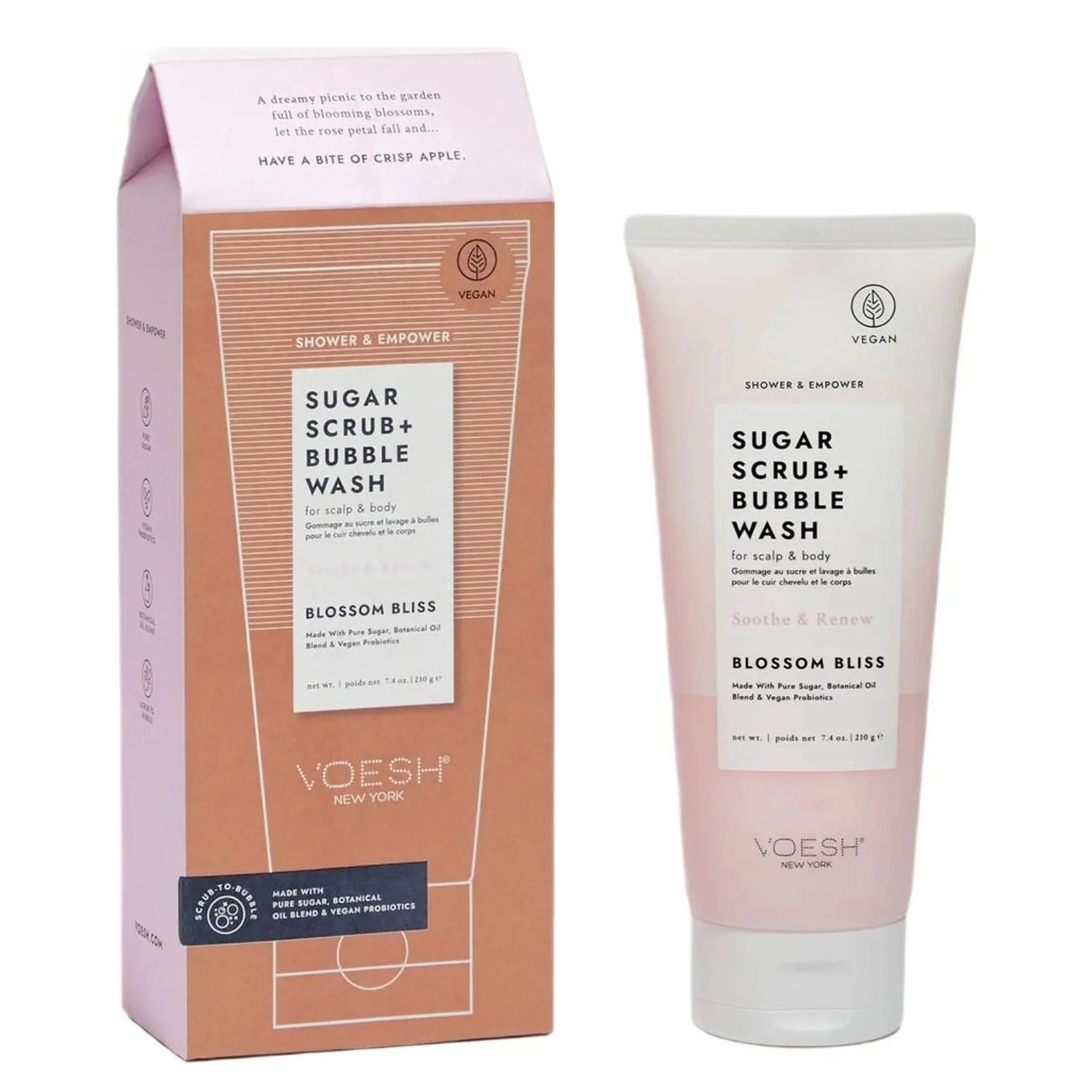 Sugar Scrub + Bubble Wash For Scalp and Body - Blossom Bliss