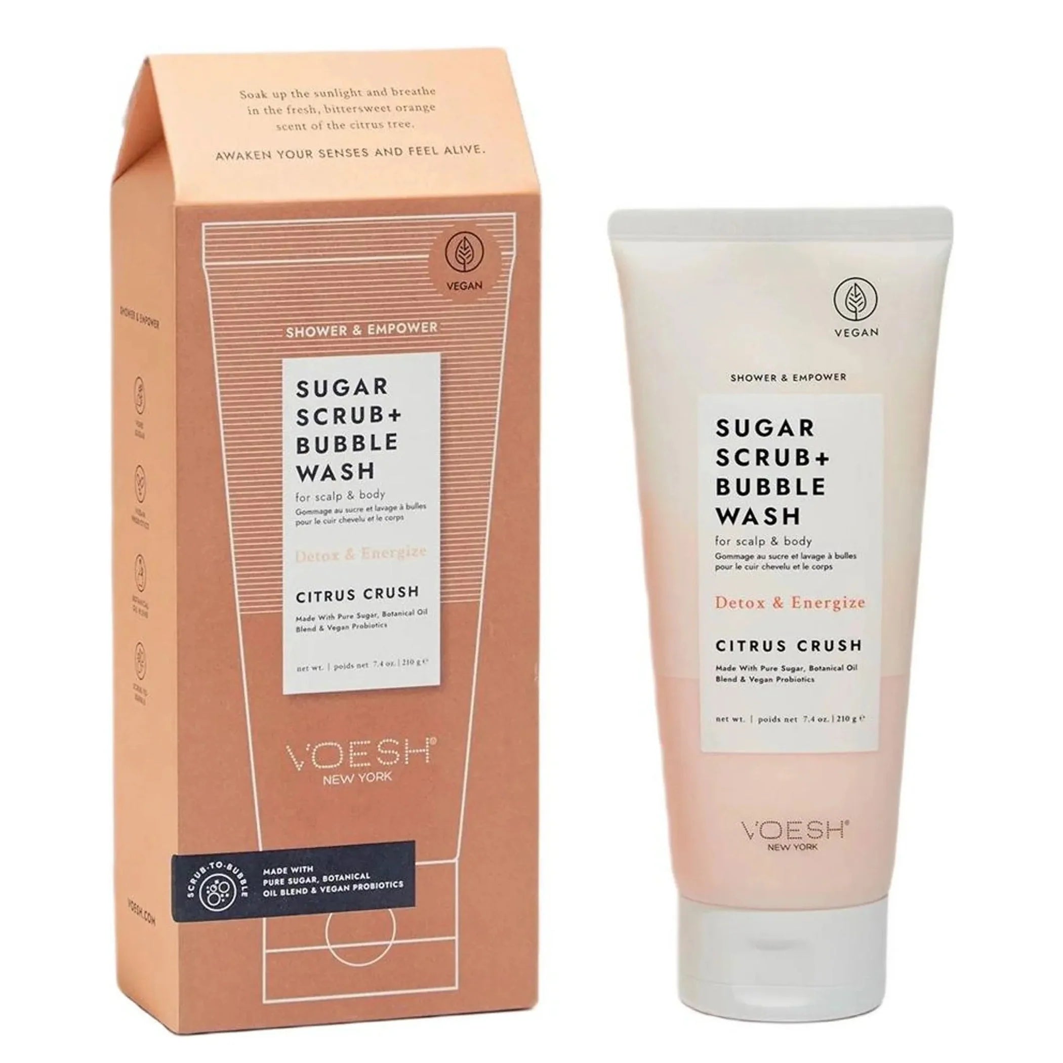 Sugar Scrub + Bubble Wash For Scalp and Body - Citrus Crush